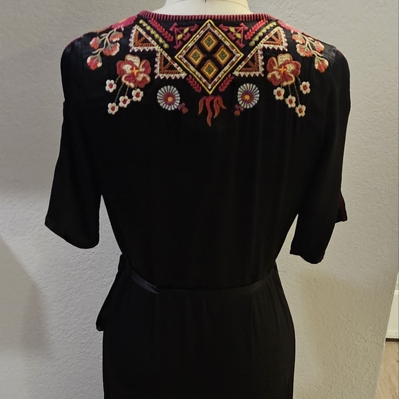 Lilith Embroidered Wrap Midi-Dress - Picture 10 of 16